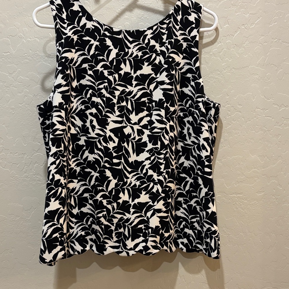 J. Crew Black and White Patterned Tank Top